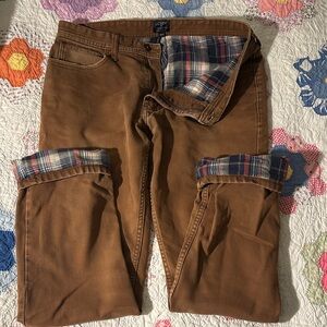 J. Crew Brown 30x32 Super Soft Flannel Lined Sutton Pants